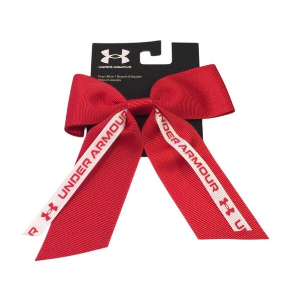 Under Armour Red Team Bow with White Accent Elastic Hair Tie Attachment - Picture 1 of 3
